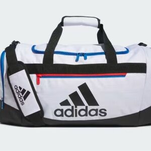 Adidas White and Black Duffel Bag defender IV medium